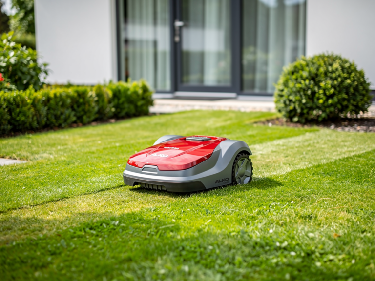 Al-Ko Robolinho 450 W Mähroboter präzises Mähen für kleine Gärten im Einsatz