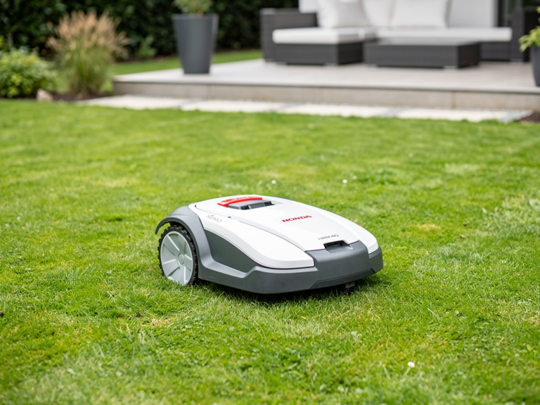 Honda Miimo HRM 40 Live Test Erfahrungen und praktische Einblicke Honda Miimo HRM 40 Live Mähroboter im Einsatz auf gepflegtem Gartenrasen