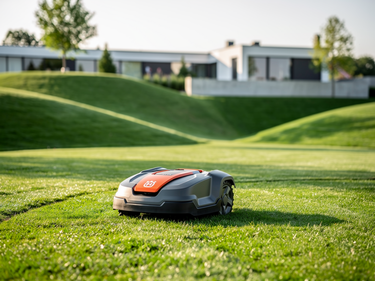 Husqvarna Automower 435X AWD mäht große Flächen und steile Hänge mit GPS-Unterstützung
