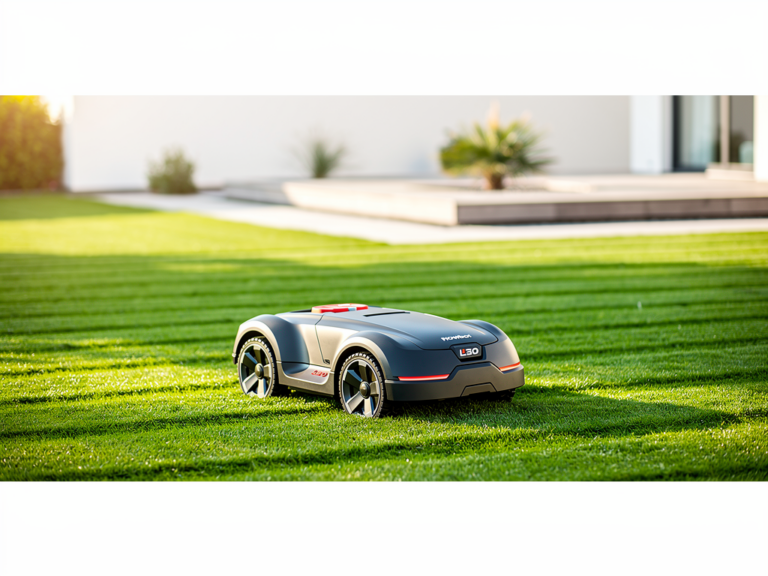 Effizient und präzise mähen mit dem Mowbot L30 GPS im ausführlichen Praxistest Mowbot L30 GPS Mähroboter bei der präzisen Gartenpflege auf offenem Rasen